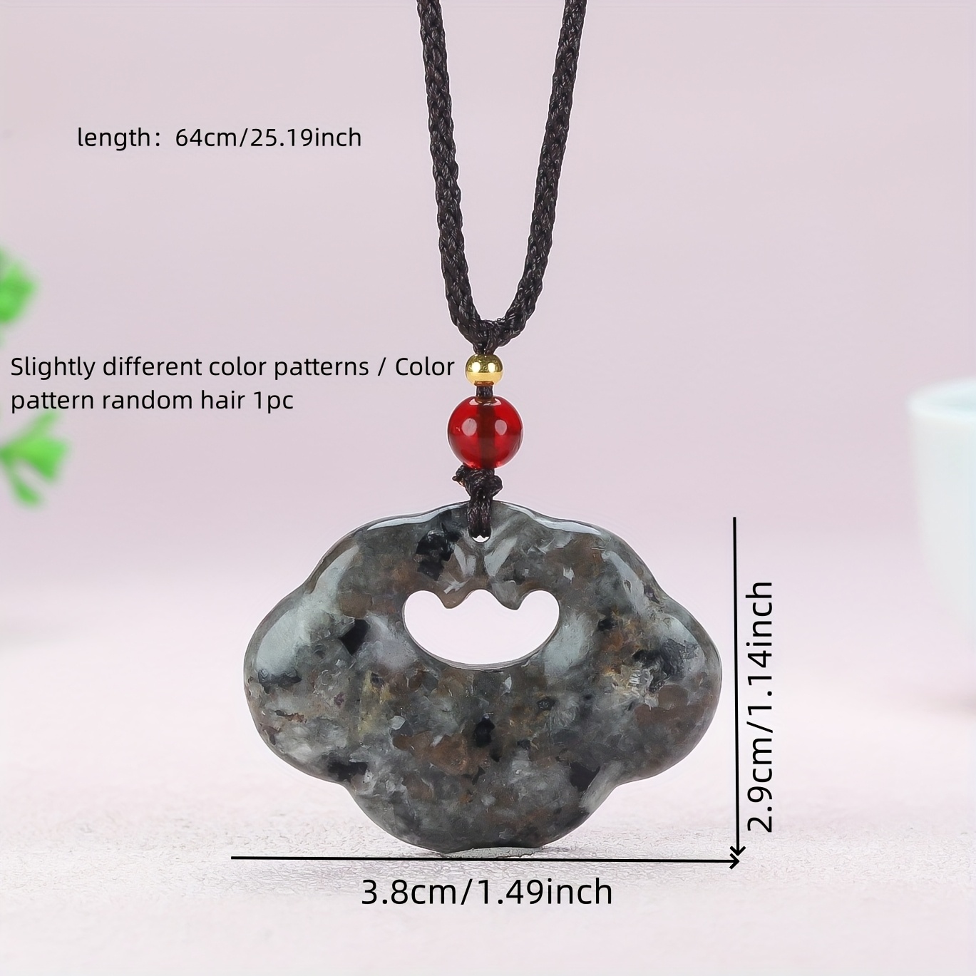 Auspicious Cloud Lock Flame Stone Pendant, Unique Gift